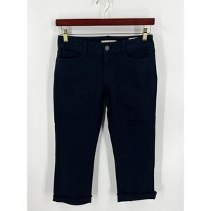 Gap Limited Edition Cropped Capri Jeans Size 6 Black Bow Pockets Cuffed Hem
